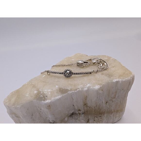 Brighton Silver Tone Crystal Accent Adjustable Bracelet 7.5-9.5 in - Picture 1 of 5